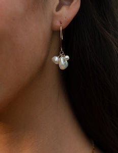 The Triple Pearl V Earrings